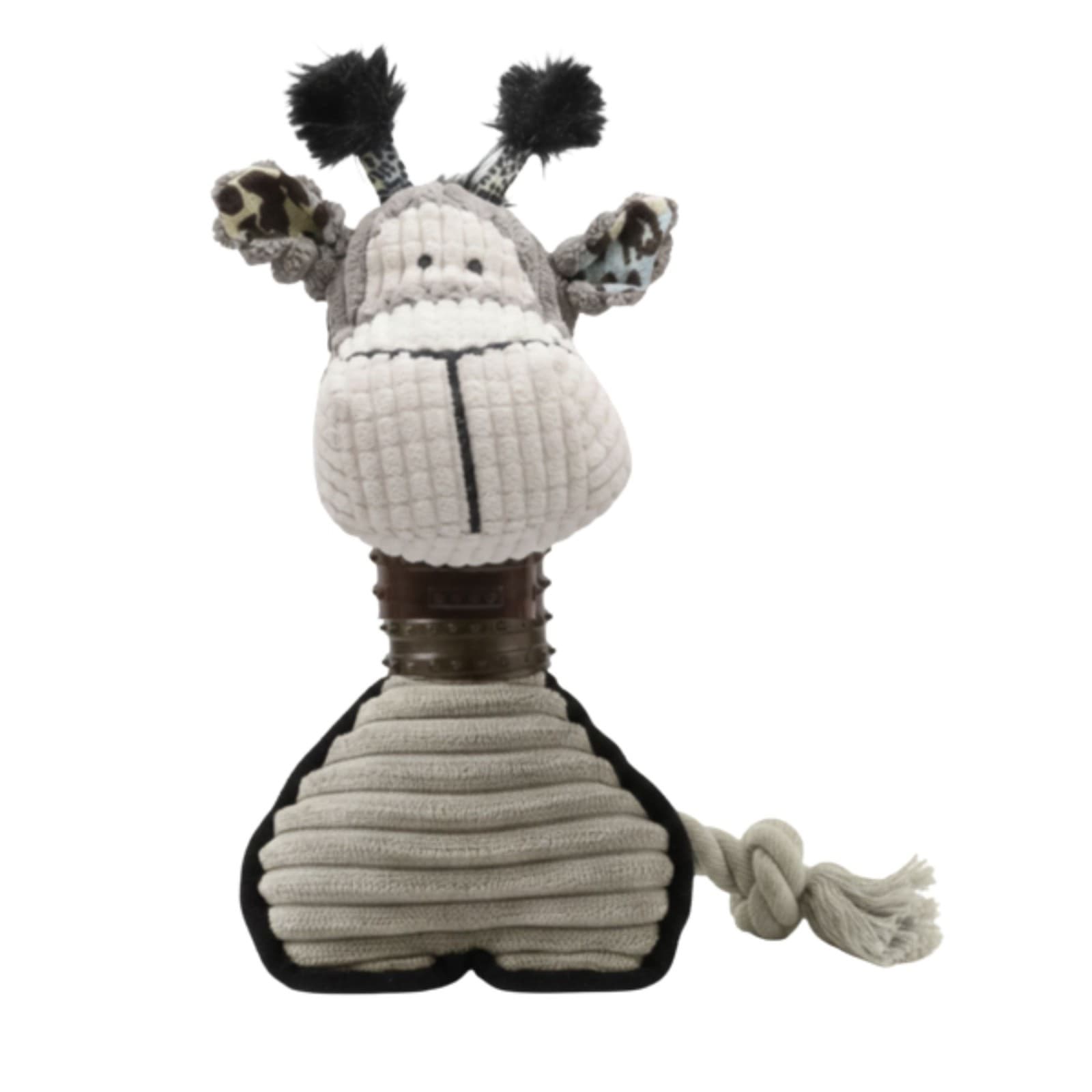 Zebra with Rope Tail Plush Squeaky Chew Toy for Dogs(49CM) - Suitable for All Dog Breeds